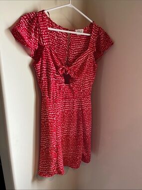 Sienna Sky Red Mini Dress with White Dot Print